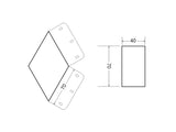 Pieza de conexión de las luminaria de suspensión lineal MOD. Se pueden hacer composiciones modulares con múltiples formas de forma suspendida o en superficie con los módulos de conexión opcionales.