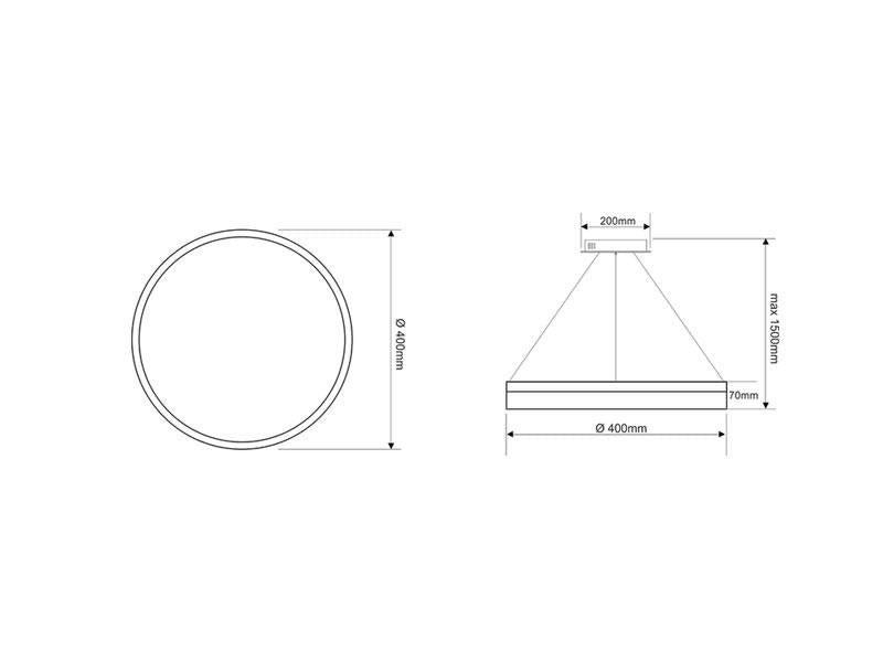 Luminaria de suspensión que permite múltiples composiciones creativas en combinación con otras lámparas RING. La difusión de la luz en todo el anillo a través de un policarbonato opalizado de alta difusión crea un ambiente perfecto para cualquier estancia.