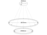 Luminaria de suspensión que permite múltiples composiciones creativas en combinación con otras lámparas ELIX. La difusión de la luz en todo el anillo a través de una cubierta de silicona opal de alta difusión crea un ambiente perfecto para cualquier estancia.