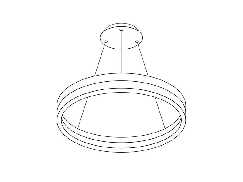 Luminaria de suspensión que permite múltiples composiciones creativas en combinación con otras lámparas RING. La difusión de la luz en todo el anillo a través de un policarbonato opalizado de alta difusión crea un ambiente perfecto para cualquier estancia.