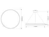 Luminaria de suspensión que permite múltiples composiciones creativas en combinación con otras lámparas RING. La difusión de la luz en todo el anillo a través de un policarbonato opalizado de alta difusión crea un ambiente perfecto para cualquier estancia.