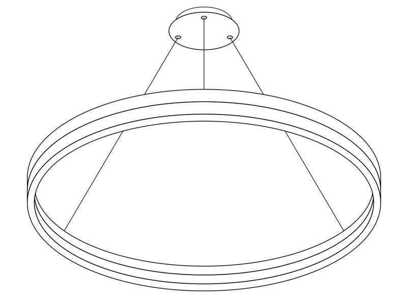 Luminaria de suspensión que permite múltiples composiciones creativas en combinación con otras lámparas RING. La difusión de la luz en todo el anillo a través de un policarbonato opalizado de alta difusión crea un ambiente perfecto para cualquier estancia.