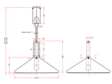 KOLOS es una de lámpara colgante con cuerpo de acero dorado e interior lacado de generosas dimensiones y un sistema de poleas y cable en espiral para regular su altura en cualquier momento de forma cómoda. Un diseño minimalista industrial ideal para crear ambientes de especial belleza en cualquier espacio.