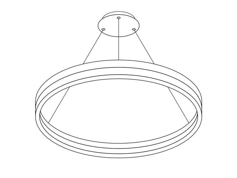 Luminaria de suspensión que permite múltiples composiciones creativas en combinación con otras lámparas RING. La difusión de la luz en todo el anillo a través de un policarbonato opalizado de alta difusión crea un ambiente perfecto para cualquier estancia.