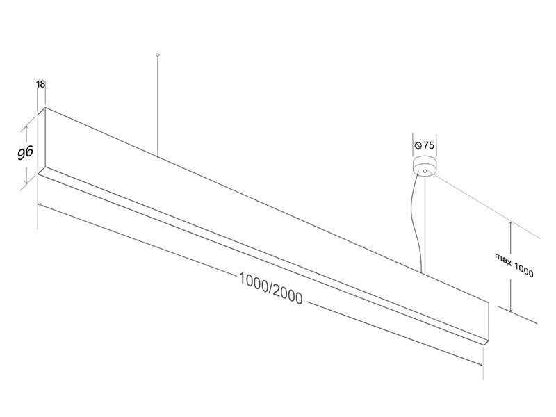 Luminaria lineal suspendida con un diseño arquitectónico en donde la última tecnología led es adaptada a la simplicidad de la lámpara de forma lineal que ofrece una luz difusa y suave. Es un verdadero punto de atracción en la decoración de cualquier ambiente.