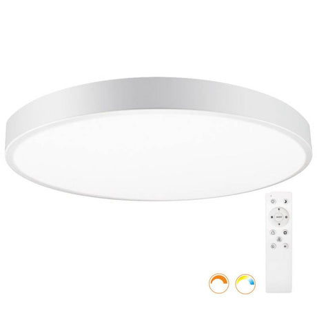 Luminaria de superfice LED con luz ajustable blanco cálido, neutro o frío e intensidad regulable con mando a distancia. Fabricada con chip led y driver de máxima calidad. Permite múltiples composiciones creativas. La difusión de la luz a través de un policarbonato opalizado de alta difusión crea un ambiente perfecto para cualquier estancia. 