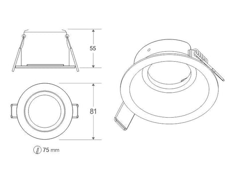 Spot de techo Led para la iluminación general de todo tipo de ambientes. De estilo minimalista fabricada en aluminio de alta calidad, lacado en color blanco y forma circular para empotrar en el techo.