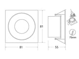 Spot de techo Led para la iluminación general de todo tipo de ambientes. De estilo minimalista fabricada en aluminio de alta calidad y forma cuadrada para empotrar en el techo.