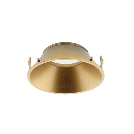 Reflector de color Dorado mate para Spot MOS. Se puede instalar fácilmente y conseguir adaptar el foco a la decoración de cualquier ambiente.