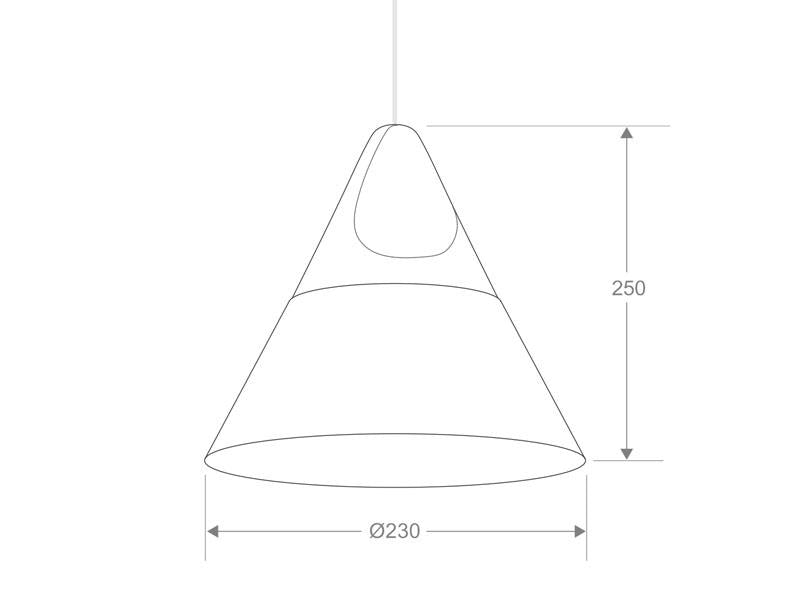 Lámpara colgante para Bombillas LED E27. KONO es una colección de lámparas colgantes, con un cuerpo hecho de madera maciza y una lámina de aluminio de alta calidad y lacado en color gris para envolver la bombilla que se convierte en un punto esencial de la luz.