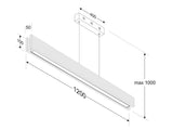 Luminaria de suspensión lineal que ofrece una iluminación general a través del difusor de policarbonato opal que crea un ambiente perfecto para cualquier estancia.