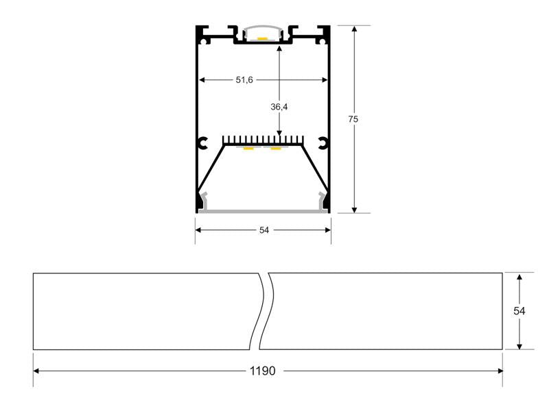 Luminaria de suspensión lineal que ofrece una iluminación general a través del difusor de policarbonato opal que crea un ambiente perfecto para cualquier estancia. Regulación de intensidad TRIAC.