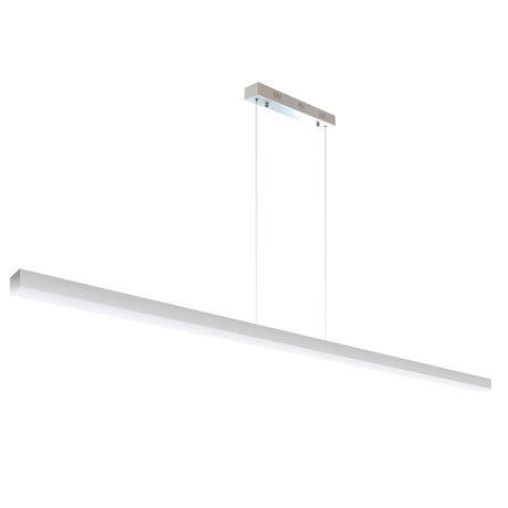 Luminaria de suspensión lineal de 2 metros de longitud que ofrece una iluminación general a través del difusor de policarbonato opal que crea un ambiente perfecto para cualquier estancia. 