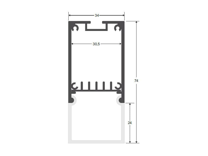 Luminaria de suspensión lineal que ofrece una iluminación general a través del difusor de policarbonato opal que crea un ambiente perfecto para cualquier estancia. Con driver regulable 0-10V.