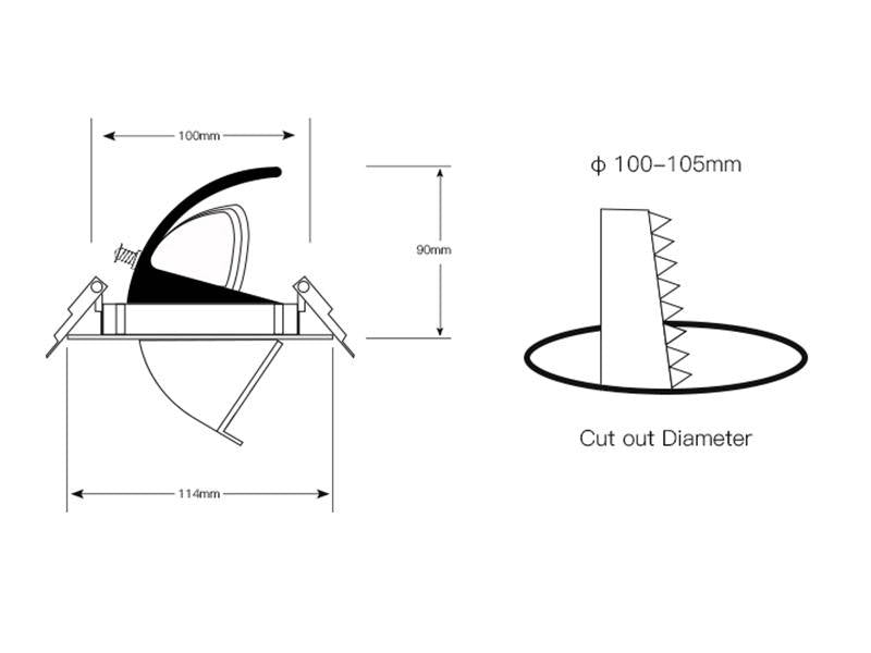 Luminaria redonda led que se caracteriza por su diseño exclusivo y alta potencia. Downlight basculante led diseñado para la iluminación en el ámbito profesional y comercial. Ideal para iluminar planos verticales o de objetos. Restaurantes, centros comerciales, tiendas de moda, etc