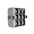 Foco empotrable LED con chip OSRAM SMD5050  de alta potencia y con 40W de potencia. Dispone de factor antideslumbramiento URG 17 y un ángulo de apertura de 24º. Con una iluminación más directa para centrar la luz en puntos específicos. Una iluminación de acentuación elegante y distintiva.