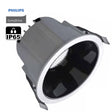 Luminaria empotrable de la más alta calidad para los proyectos más exigentes con protección contra el agua IP65. Downlight Led con Chip Bridgelux y driver Philips Certadrive con selector de color de luz (blanco cálido, neutro o frío) 