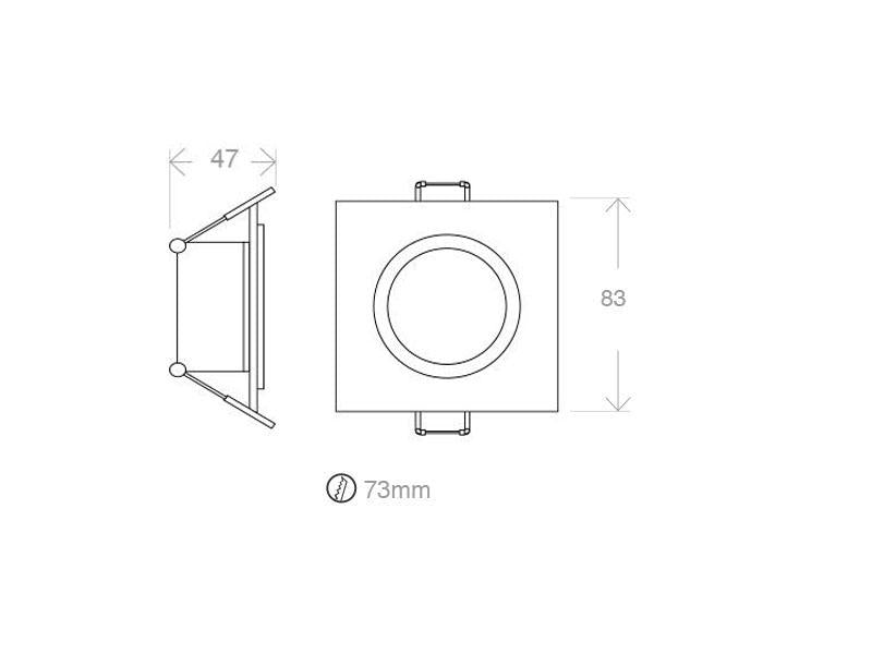 Aplique para alojar bombilla GU10 o PAR16 de Ø50mm de diámetro. De diseño moderno y lacado en color blanco mate.