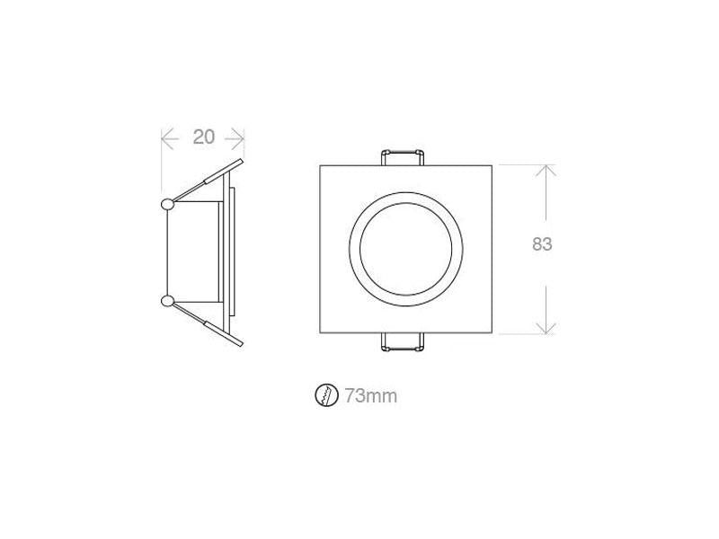 Aplique para alojar bombilla GU10 o PAR16 de Ø50mm de diámetro. De diseño moderno y lacado en color blanco mate. Incluye portalámpras GU10.