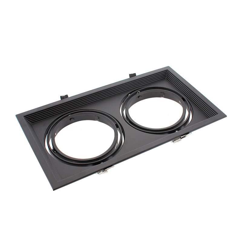 Marco doble empotrable y orientable de acero para lámparas AR111