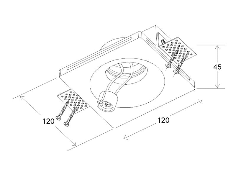 Foco empotrado con base GU10 fabricado en escayoda. Con alas de sujección para una perfecta instalación enrasada con la superficie. Crea ambientes únicos y sofisticados en la decoración de cualquier ambiente. Instalación sencilla, el material se puede emplastecer y pintar.