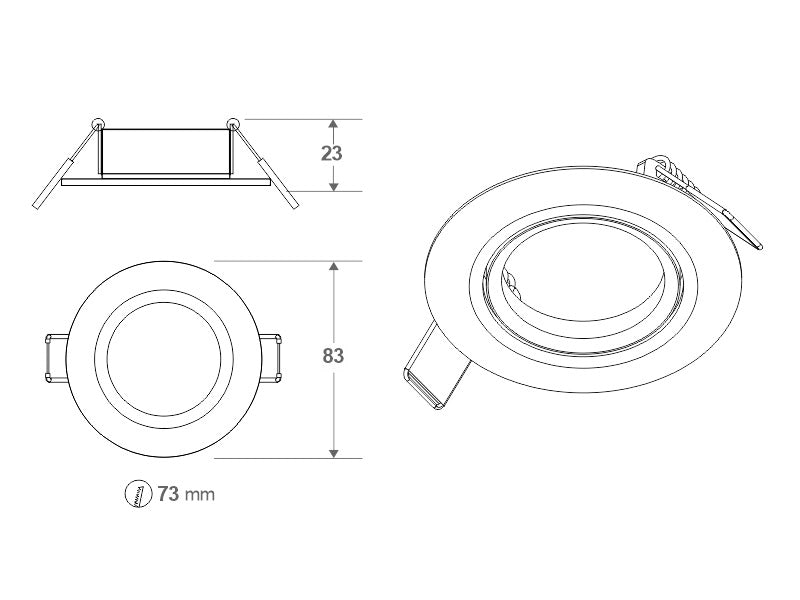 Aro orientable con diseño moderno y elegante. Podrás instalar todas nuestras dicroicas de forma rápida y sencilla. Es ideal para instalar en salones, dormitorios, aseos... oficinas, zonas de paso...