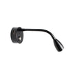Luminaria flexible de gran calidad con interruptor táctil incorporado para su intalación en pared. Ofrece iluminación focal muy apropiado para su uso como lámpara de lectura o iluminación en vitrinas.