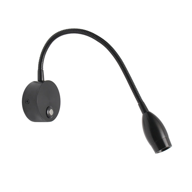 Luminaria flexible de gran calidad con interruptor táctil incorporado para su intalación en pared. Ofrece iluminación focal muy apropiado para su uso como lámpara de lectura o iluminación en vitrinas.