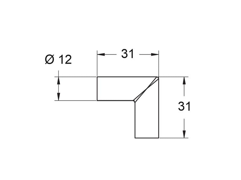 Conector L (x2) para la composición de iluminación modular de vitrinas VITRA.