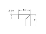 Conector L (x2) para la composición de iluminación modular de vitrinas VITRA.