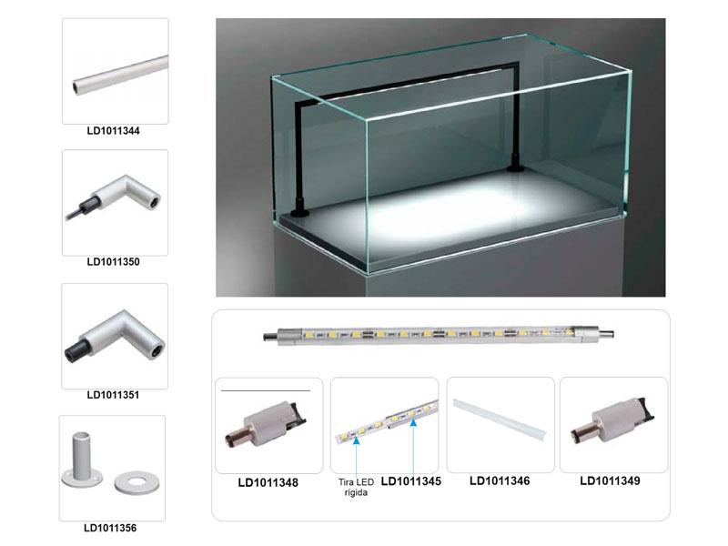 VITRA es el nuevo sistema de iluminación LED para vitrinas patentado que funciona como un sistema modular de fácil instalación y adaptable a cualquier tamaño de vitrina.