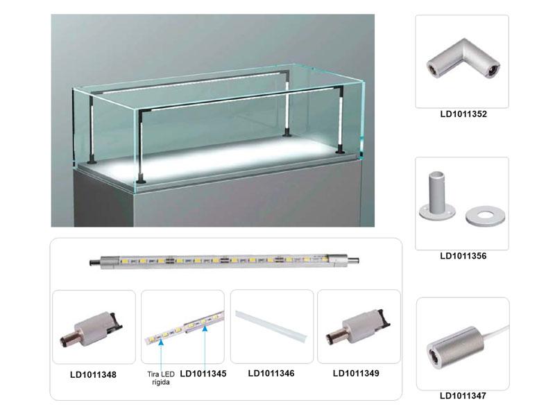 VITRA es el nuevo sistema de iluminación LED patentado que funciona como un sistema modular de fácil instalación y adaptable a cualquier tamaño de vitrina.