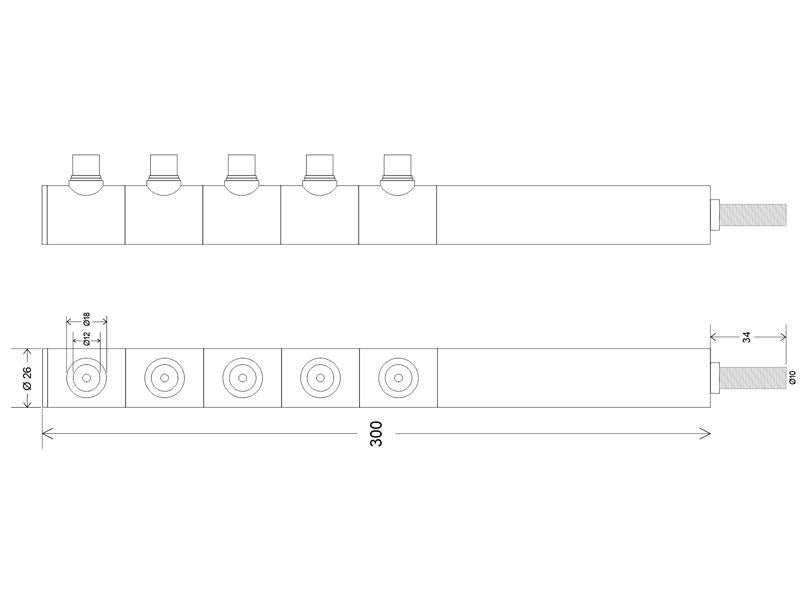 Luminaria de gran calidad que incorpora chip led CREE COB y driver led. Sus cinco mini focos pueden ser orientados en cualquier posición para la iluminación de los objetos de la exposición.