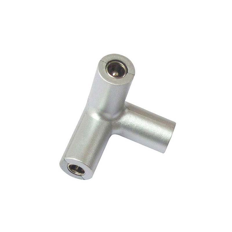 Conector con conectores DC hembra en sus extremos para la composición de iluminación modular de vitrinas VITRA.