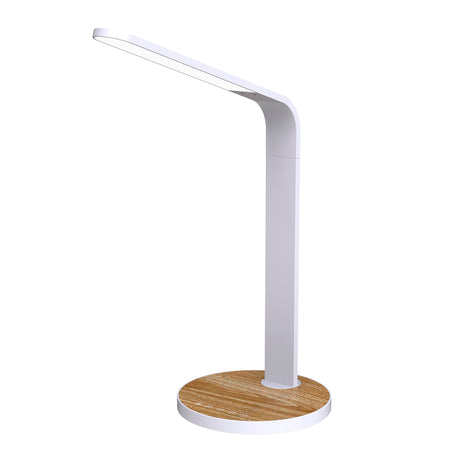<b>Flexo LED escritorio</b> WOOD Multifunción. Lámpara de escritorio multifunción con doble cargador USB, botonera táctil, temporizador y selector de color de luz. Con un diseño estilizado, moderno y funcional, realizado con materiales de alta calidad y chip led Osram de alta potencia. Orientable en cualquier posición.