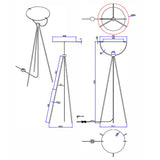 Original lámpara de pie led con trípode metálico y disco circular con reflector. Su proyector led integrado ofrece una iluminación indirecta sobre el disco que lo convierten en el punto de atracción en cualquier espacio. Ideal como lámpara de diseño para crear ambiente.