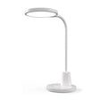Lámpara de escritorio con botonera táctil y selector de color de luz e intensidad. Con un diseño moderno y funcional, realizado con materiales de alta calidad y chip led de alta potencia. Orientable en cualquier posición.