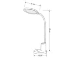 Lámpara de escritorio con botonera táctil y selector de color de luz e intensidad. Con un diseño moderno y funcional, realizado con materiales de alta calidad y chip led de alta potencia. Orientable en cualquier posición.