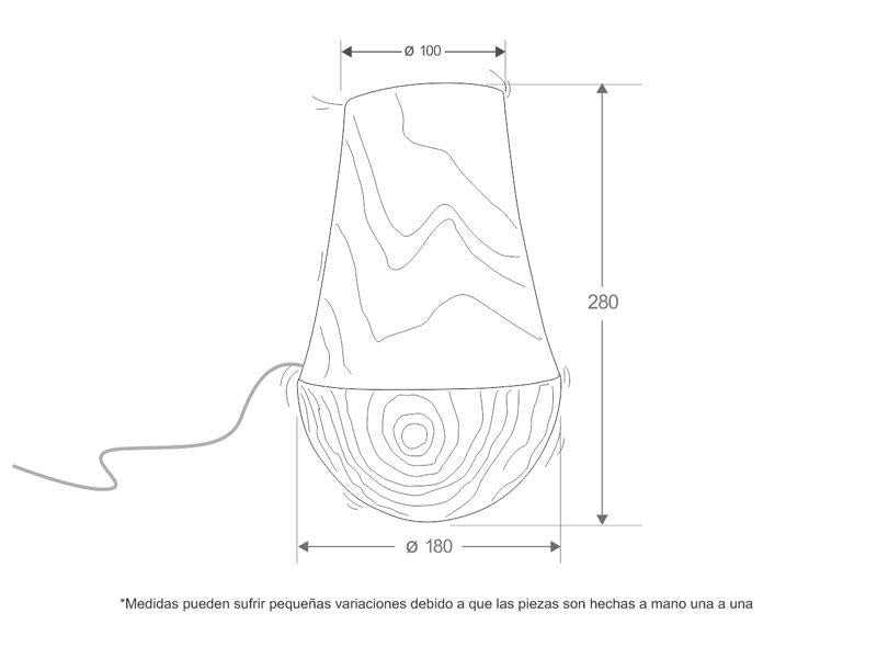 La lámpara de madera VETTO SMOB es una creación única de diseño realizada a mano con maderas nobles e iluminación led que resalta desde el interior la belleza de la madera.