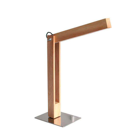La lámpara de mesa CARFI en una Lámpara Led de Mesa fabricada en madera de aliso y luminaria led con sensor táctil y regulador de intensidad. Con una altura de 40cm y totalmente orientable en cualquier posición.