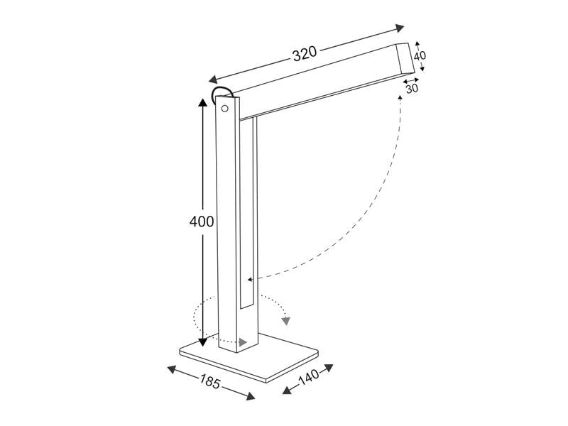 La lámpara de mesa CARFI en una Lámpara Led de Mesa fabricada en madera de aliso y luminaria led con sensor táctil y regulador de intensidad. Con una altura de 40cm y totalmente orientable en cualquier posición.