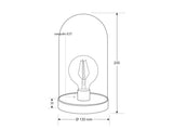 Una luminaria evocadora del recuerdo de décadas pasadas, una lámpara que muestra la simplicidad del primer emisor de luz. Una bombilla filamentosa ególatra, protegida por un fanal de vidrio.