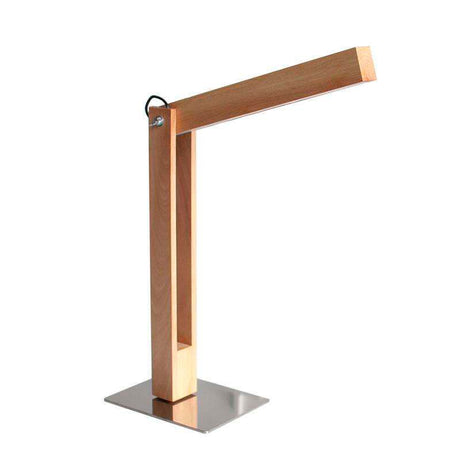 La lámpara de mesa CARFI está fabricada en madera de aliso y luminaria led con sensor táctil y regulador de intensidad. Con una altura de 50cm y totalmente orientable en cualquier posición.