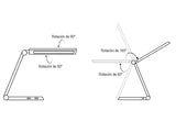 Lámpara de escritorio de diseño exclusivo. Incorpora botonera táctil con selector de intensidad y color de luz. Cargador inalámbrico TI de última generación y conectores USB para la carga de tus dispositivos móviles. Chip Led LG de altas prestaciones. Realizado con materiales de alta calidad, su brazo articulado permite dirigir su haz de luz en cualquier dirección.