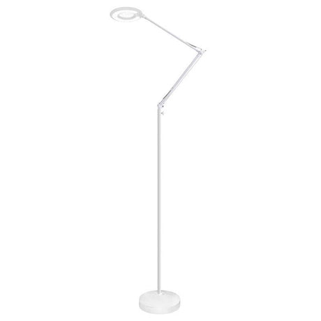 Lámpara led de pie con brazo articulado que permite dirigir su haz de luz en cualquier dirección. Control táctil con selector de intensidad. Con un diseño clásico y funcional. Realizado con materiales de alta calidad.  
