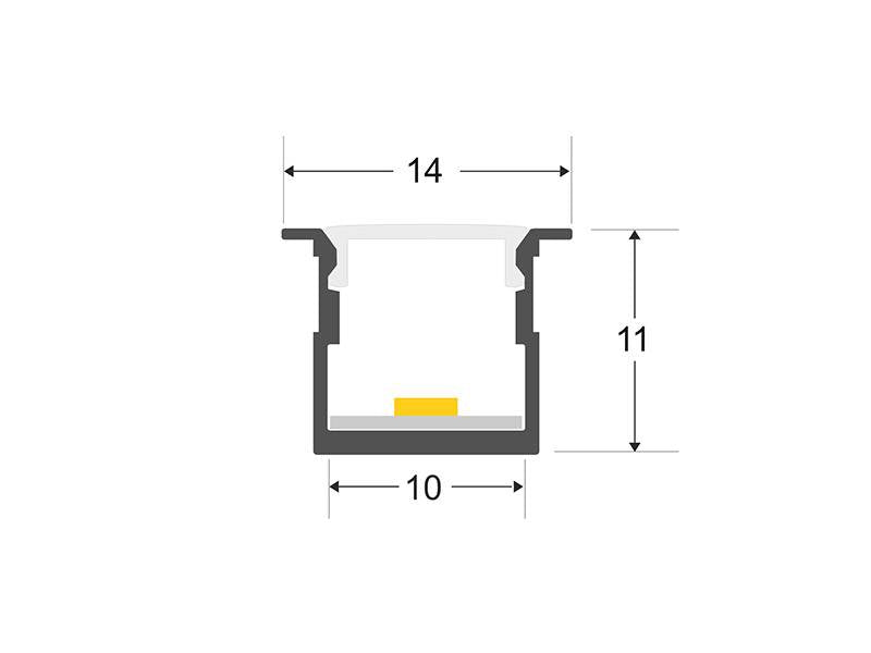 Perfil con tira led incorporada SMS2025, 110lm/w, se puede cortar cada 9mm. Barra led para realizar fácilmente instalaciones con iluminación LINEAL de forma sencilla. Especialmente indicado para iluminación general, acentuación, decoración de todo tipo de espacios. De muy bajo consumo y una gran luminosidad.