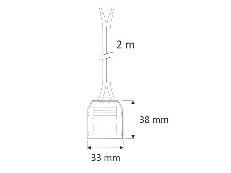 Distribuidor con 3 entradas hembra para cables de conexión rápida.