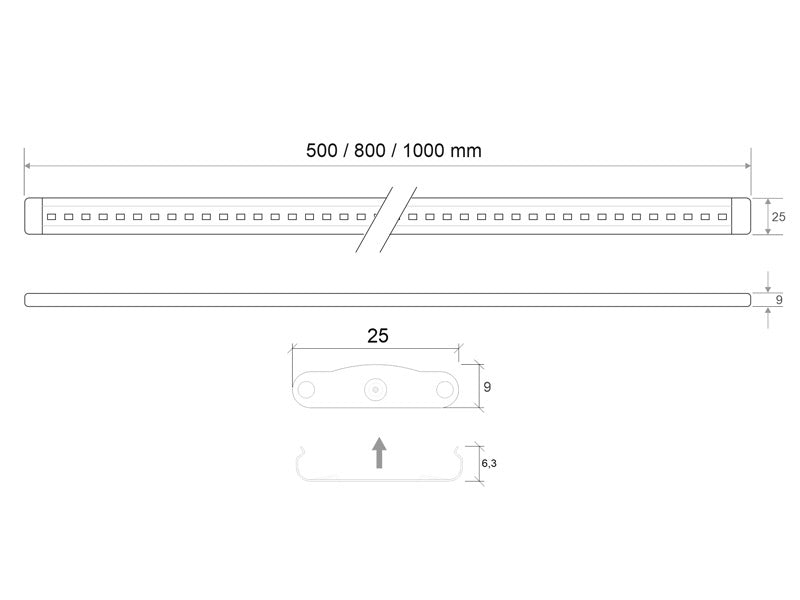 Barra led con sensor táctil. Con un toque enciende la barra de forma cómoda. Con sucesivos toques regula la intensidad y apaga la barra led.  Ideal para la iluminación de interiores de armarios, estanterías, baldas, caravanas, iluminación LED cocinas, etc. De muy bajo consumo y una gran luminosidad. Incluye clips para montar en cualquier superficie.