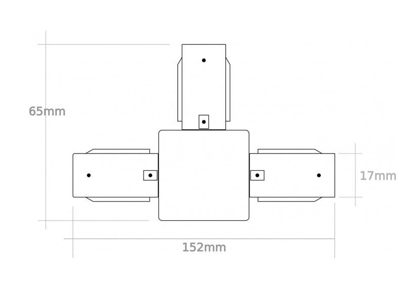 Conector para unir en forma de T carriles. Color blanco. De fácil instalación