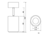 Foco led de superficie, de reducidas dimensiones, orientable en todas direcciones y fabricación de alta calidad en aluminio. Con chip led Lumiled CRI>90. Indicado para todo tipo de iluminación técnica.